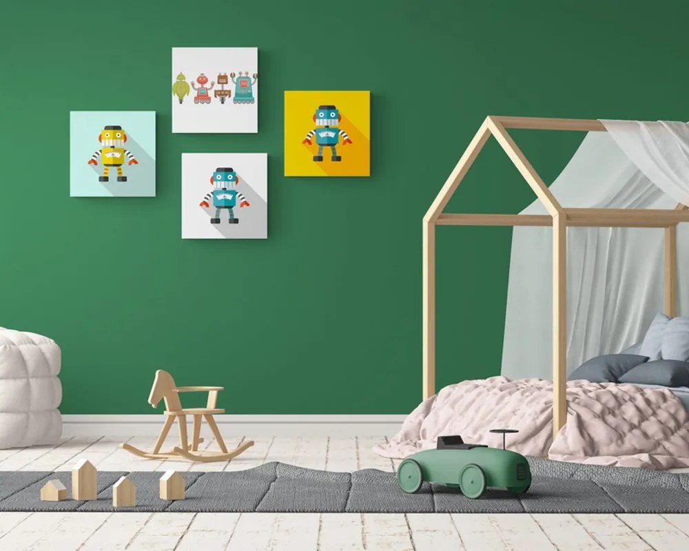 Set obrazov pre detských milovníkov robotov Varianta: 4x 40x40