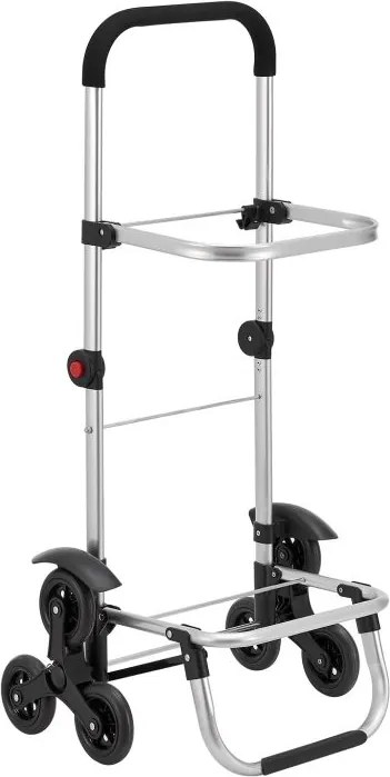 Nákupný vozík 3 v 1 na schody - objem 56 l, čierny