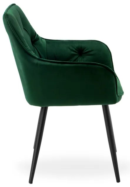 Jedálenská stolička NEVADA zamatová, tmavozelená