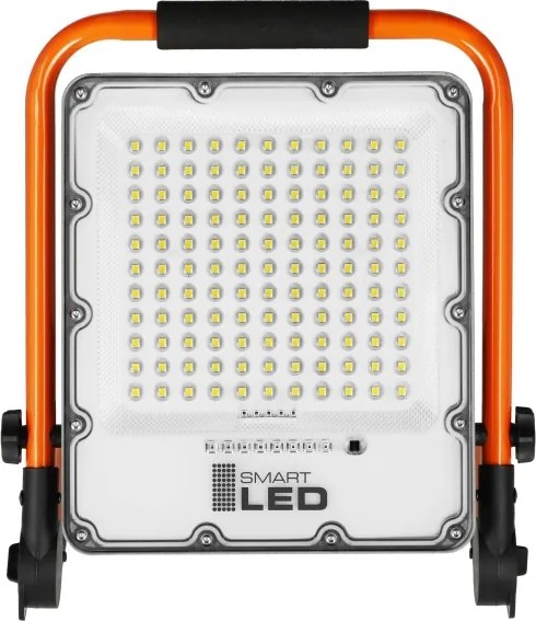 Nabíjateľný LED reflektor so stojanom, 50 W, 3,2 V, 4500 K, 5000 mAh, IP65, oranžový