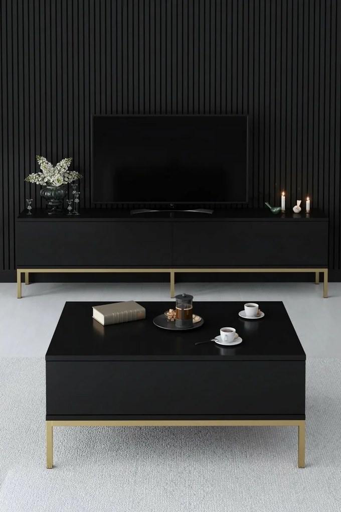 Televízny stolík Lord Black and Gold