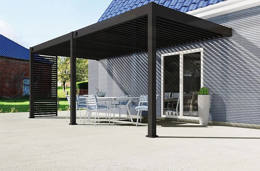 Záhradná hliníková pergola do steny 6x3 m (antracit)