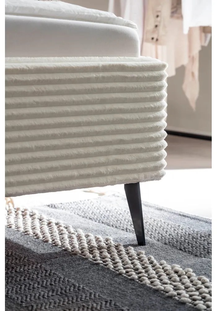 Béžová čalúnená dvojlôžková posteľ bez roštu 180x200 cm Matera – Meise Möbel