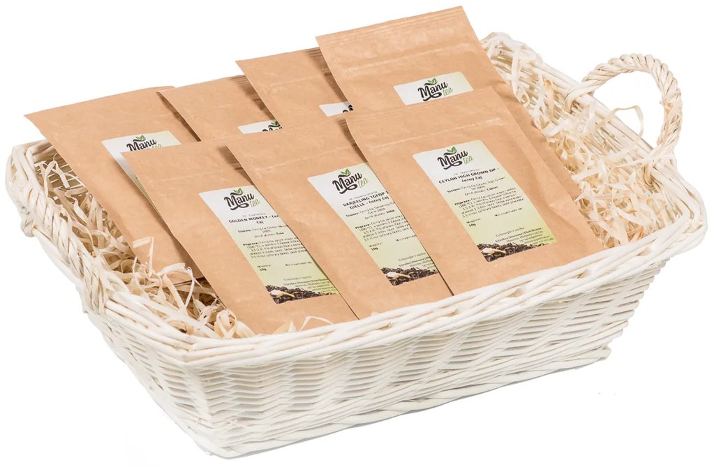 Prútený košíček bielený Primavera II.š. 40 x hl. 30 x v. 12/14(cm)