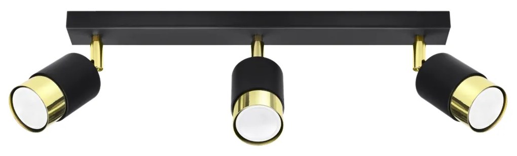 Bodové svietidlo Nero, 3x čierne kovové tienidlo, (možnosť polohovania), g