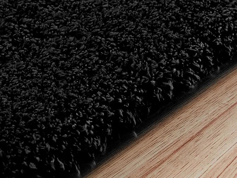 Okrúhly koberec Alpaka v čiernej farbe – mäkký a moderný Rozmer: 80 cm