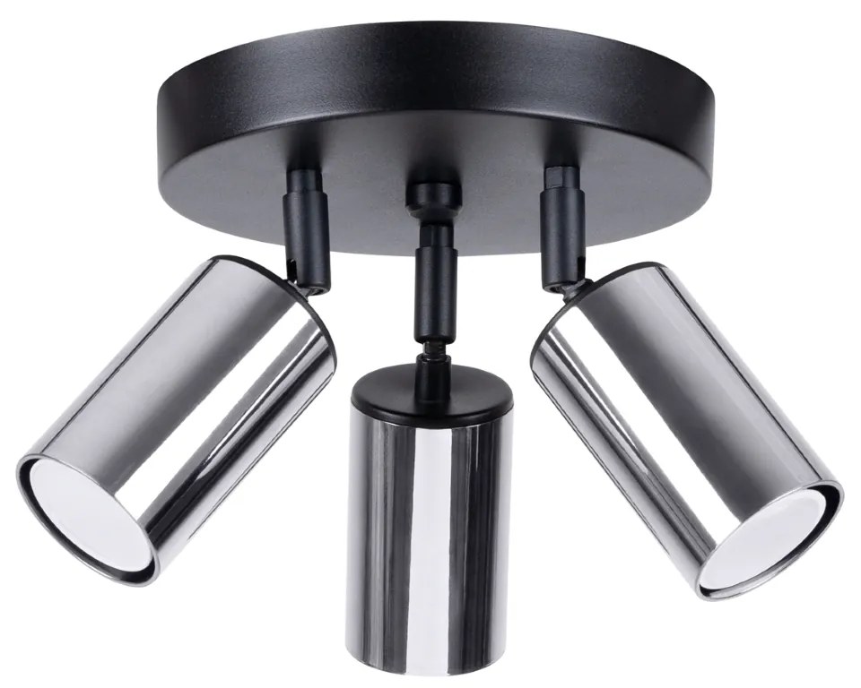 Stropné svietidlo Winx, 3x chrómové kovové tienidlo, (možnosť polohovania), o
