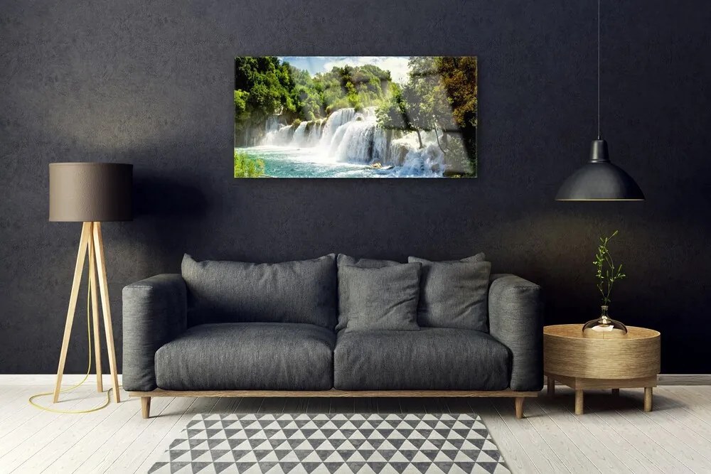 Obraz plexi Vodopád príroda les 100x50 cm