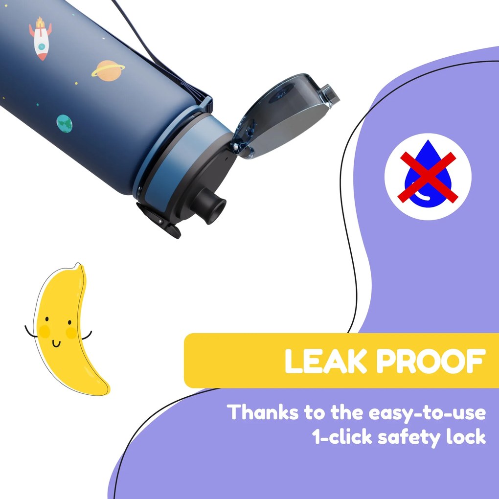 Klarstein Schmatzfatz, fľaša na pitie, športová fľaša, 500 ml, 24 cm, tritan