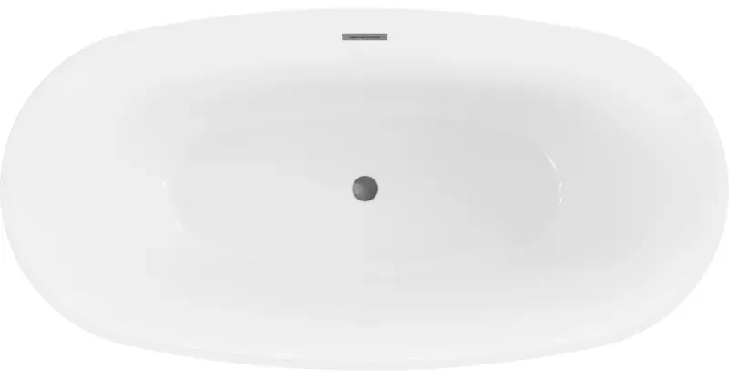 Mexen Eris, voľne stojaca vaňa 170 x 80 cm, biela-čierna, grafitový prepad, 53441708075-66