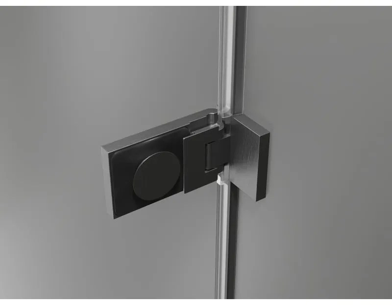 Mexen Lunar-F L, 1-krídlový sprchový kút so skladacími dverami, ľavý, 95 x 80 cm, 8mm číre sklo, grafitový profil, 836L-095-080-66-00-L