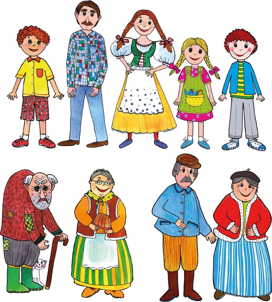 MARIONETINO – Rodina – bábky 9 ks