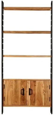 vidaXL 4-poschodová knižnica 80x30x180 cm akáciový masív-