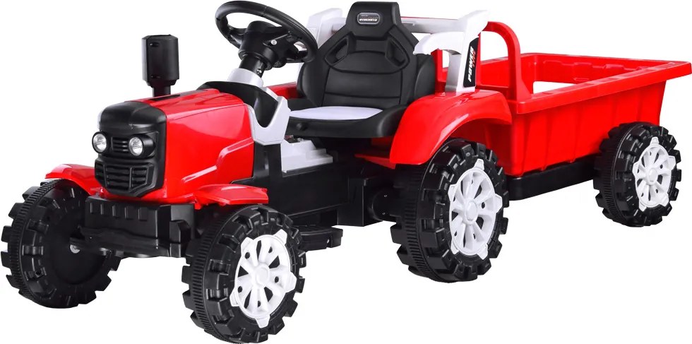 JOKOMISIADA Traktor s prívesom na akumulátor, svietiaci, červený PA0234