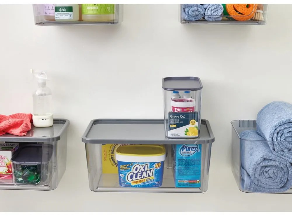 Vnútorný úložný box s vekom z recyklovaného plastu iD Wallspace – iDesign