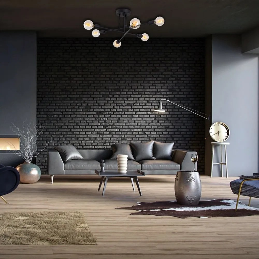 Čierne stropné svietidlo 64x64 cm Flower – Opviq lights