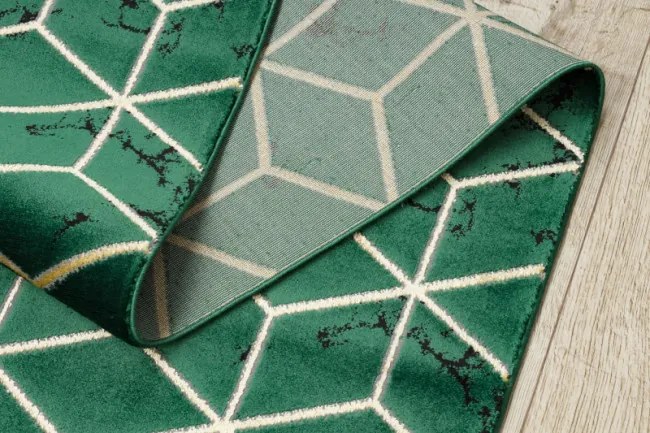 Behúň EMERALD exkluzívny 1014 glamour, styl kocka zelený/zlatý