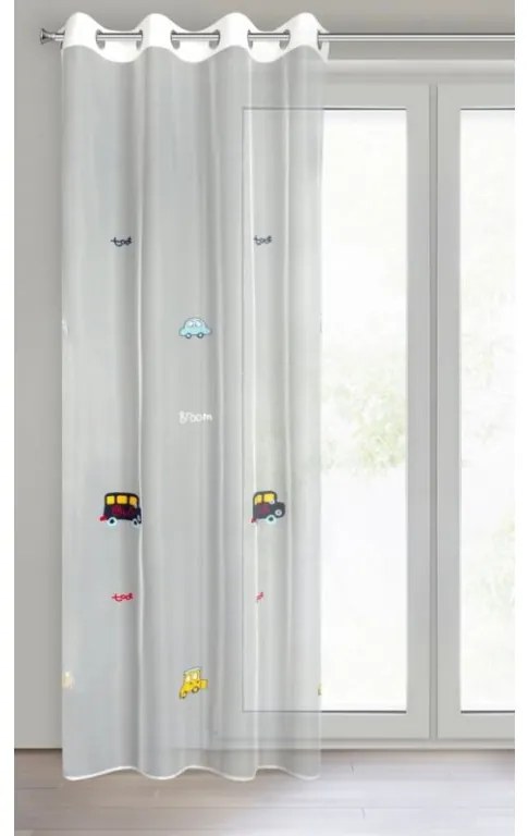DECOREUM Záves zdobený výšivkou s detským vzorom 140 x 250 cm biela 106330