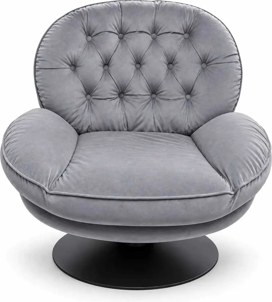 LuxuryForm DESIGN Otočné relaxačné kreslo LUNA s podnožkou – sivé