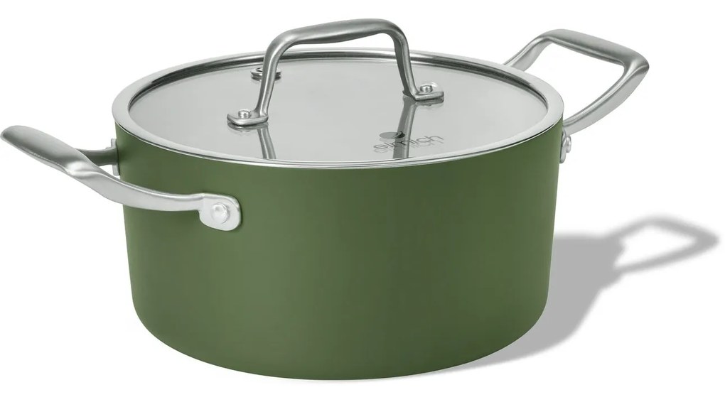 Elmich Nepriľnavý keramický hrniec Vital Ø 18 cm (2L) - olivovo zelená