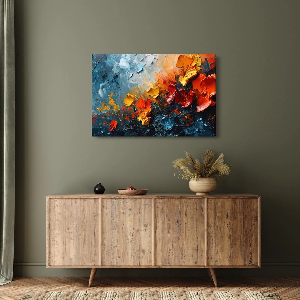 Obraz - Abstraktná maľba kvetov III. (90x60 cm)