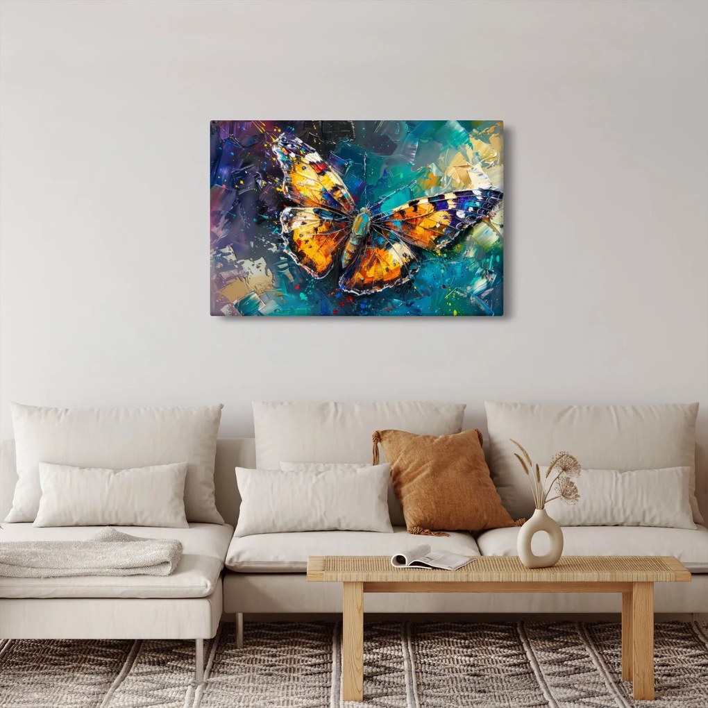 Obraz - Motýľ, olejomaľba (90x60 cm)