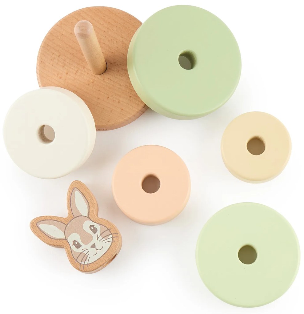 Bieco - Drevená stohovacia veža - králiček Fine