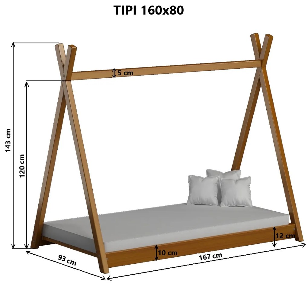 Detská posteľ Teepee 160x80 modrá