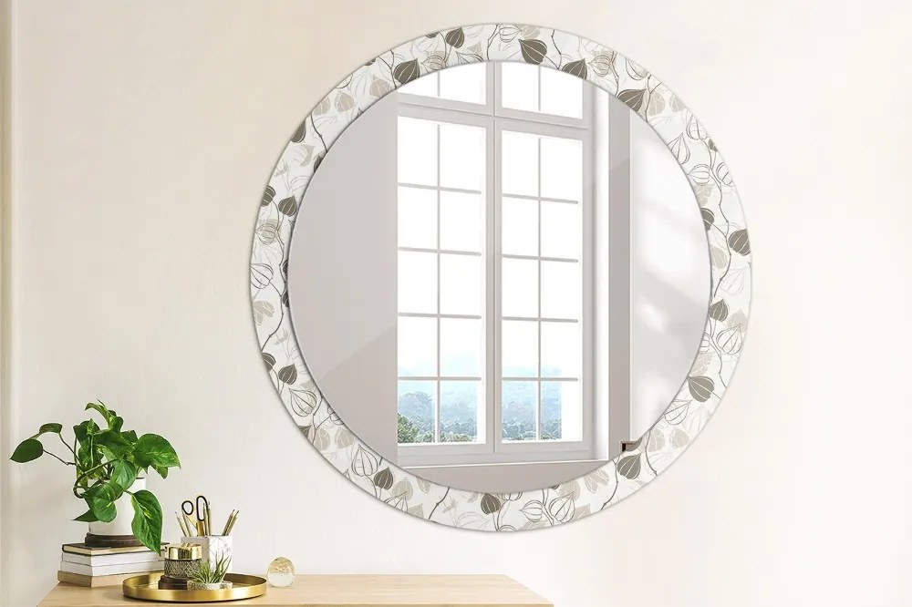 Okrúhle ozdobné zrkadlo Abstraktný kvetinový fi 90 cm