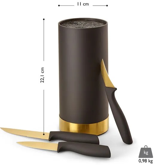 Echtwerk Súprava kuchynských nožov, 4-dielna (zlatá matná) (100343363)