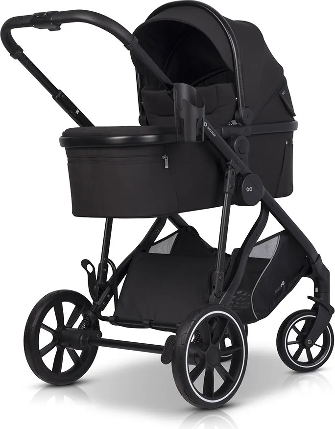 Súrodenecký kočík EasyGo Duoflex Ebony Black, 2 športové časti , 2 hlboké vaničky