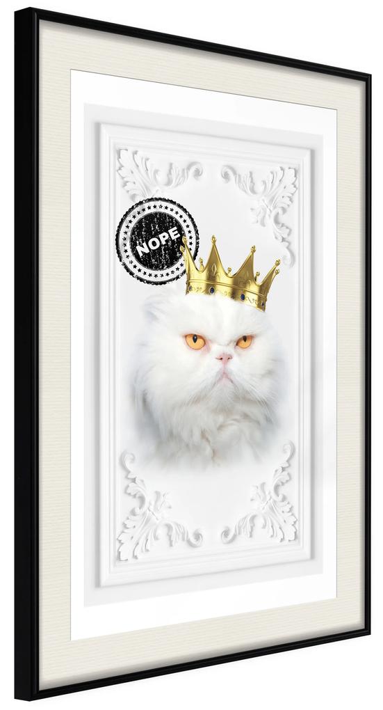 Artgeist Plagát - The King Cat [Poster] Veľkosť: 30x45, Verzia: Čierny rám