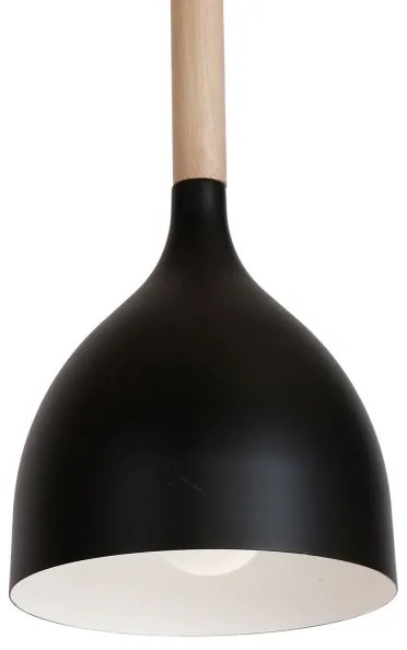 Luster na lanku NOAK WOOD 1xE27/15W/230V čierna/buk