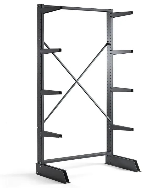 Konzolový regál PLUS, základná sekcia, jednostranný, 2500x1330 mm