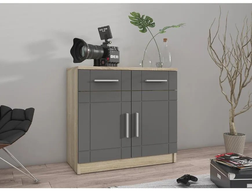 Komoda Paris 2F2S grafit/sonoma