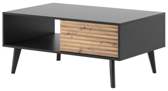 Konferenčný stolík WILLOW 46x104 cm čierna/dub artisan