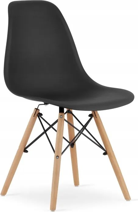 Jedálenská zostava TODI 80cm okrúhly stolový set biely a 2 stoličky OSAKA čierne + 2 stoličky OSAKA čierne  ZADARMO