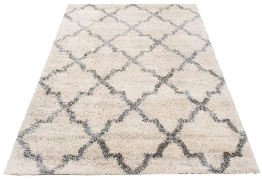 Kusový koberec shaggy Nuray krémový 140x200cm