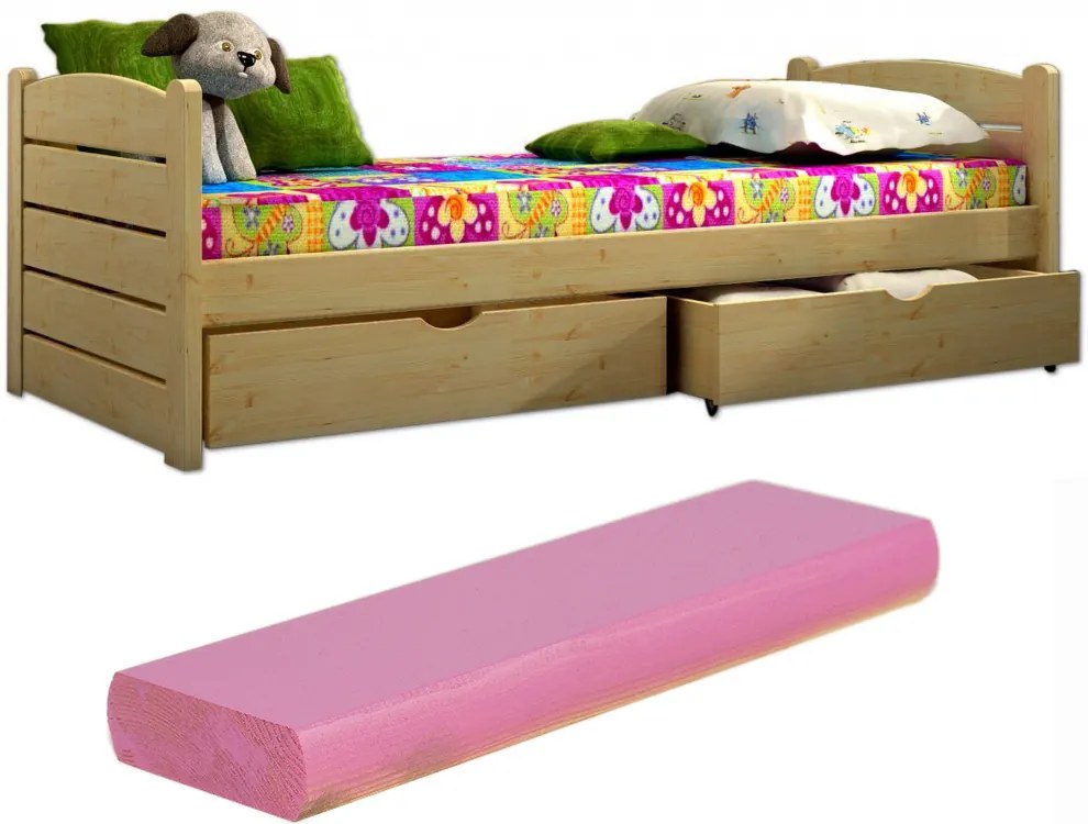 FA Oľga 11 180x80 detská posteľ Farba: Ružová (+30 Eur), Variant bariéra: Bez bariéry, Variant rošt: Bez roštu (-10 Eur)