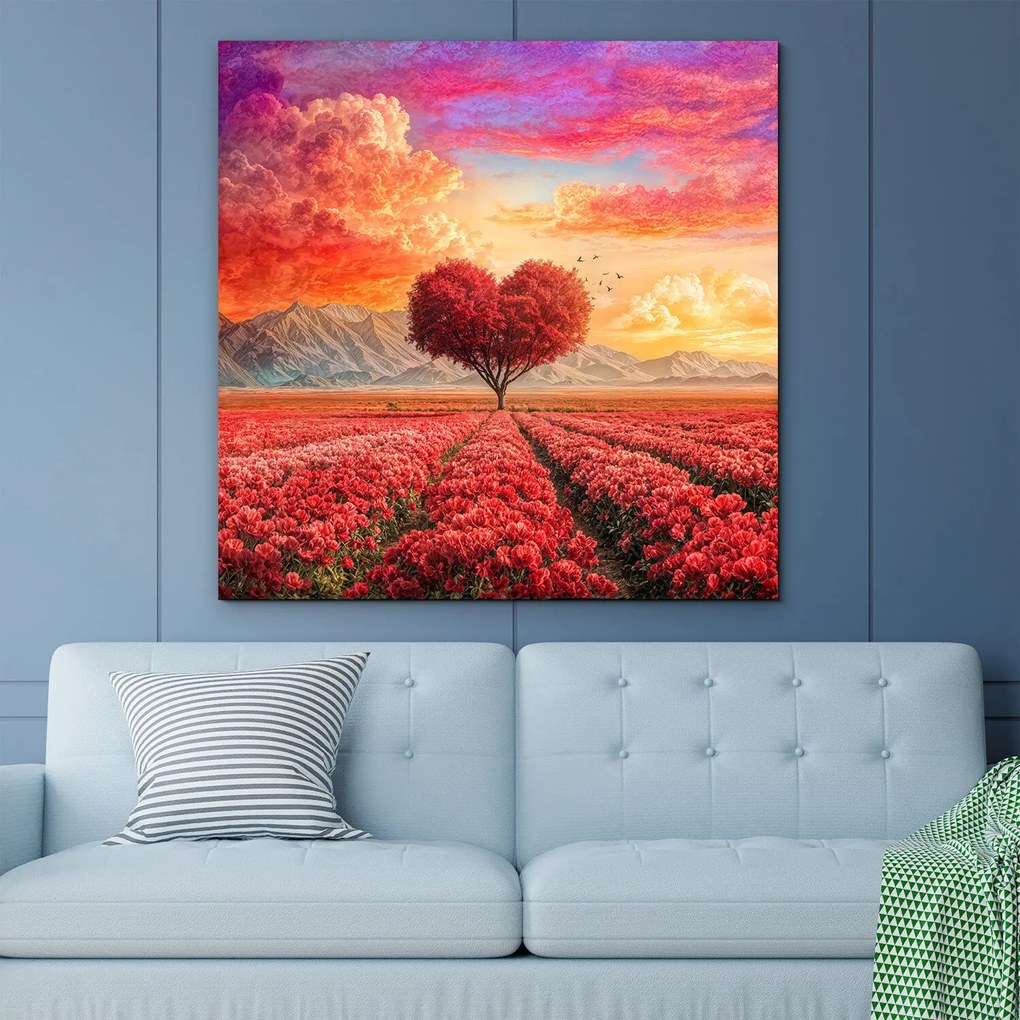 DUBLEZ | Romantický obraz - Strom v tvare srdca