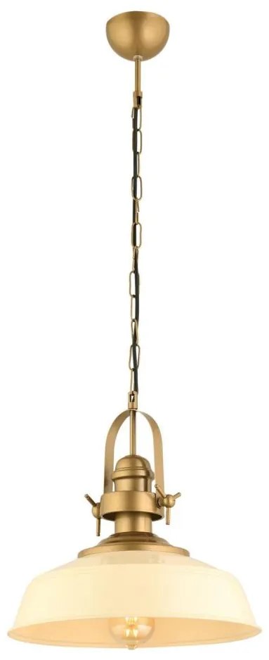 Luster na lanku MONZA 1xE27/40W/230V pr. 35 cm krémová/bronzová