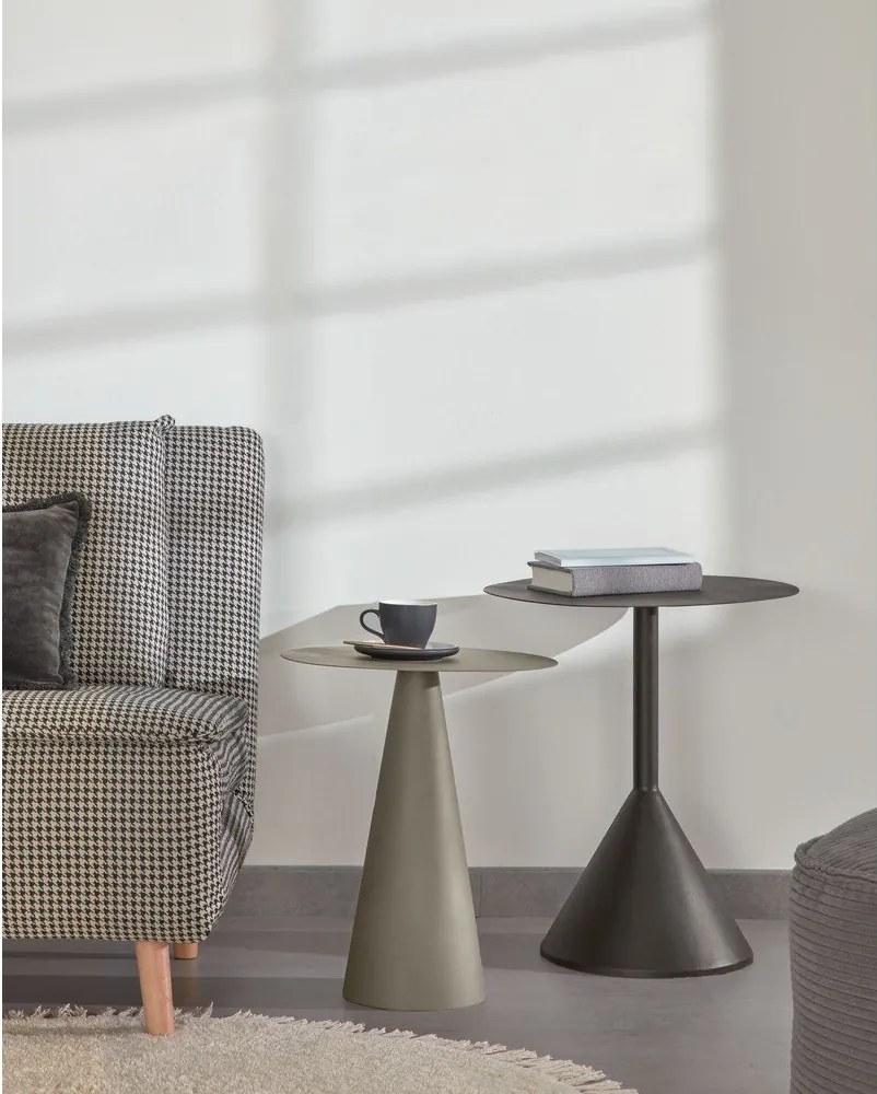 Kovový okrúhly odkladací stolík ø 40 cm Shirel – Kave Home