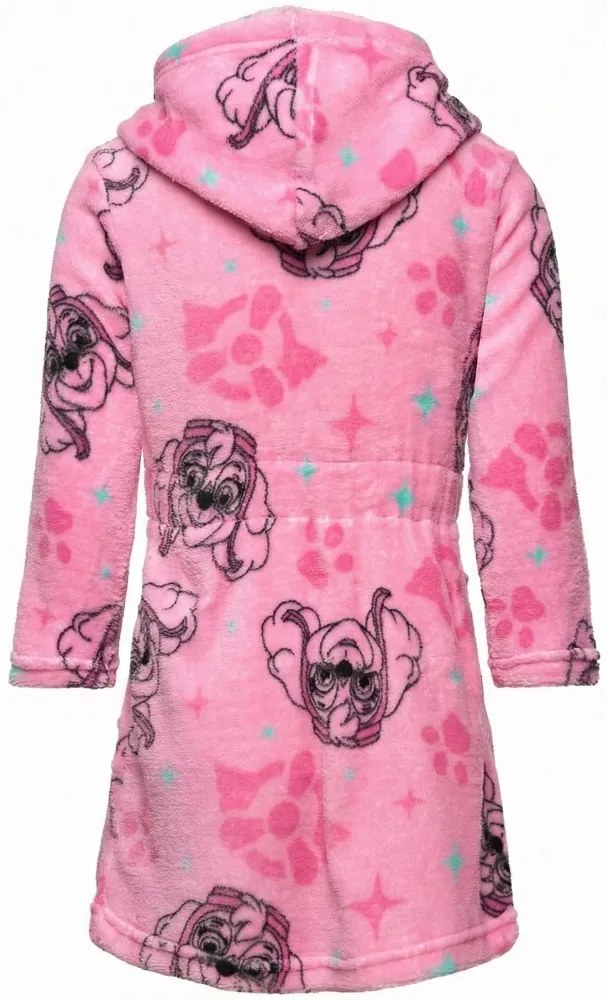 Dievčenský župan s kapucňou Labková patrola - Paw Patrol, EU 110 Ružová