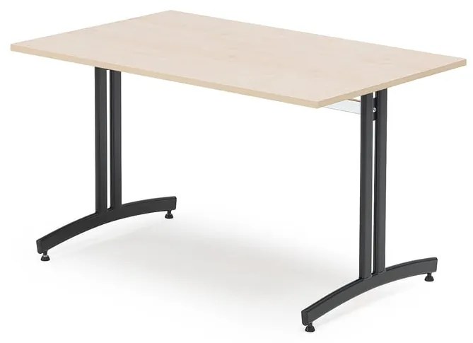 Stôl SANNA, 1200x800x720 mm, čierna/breza