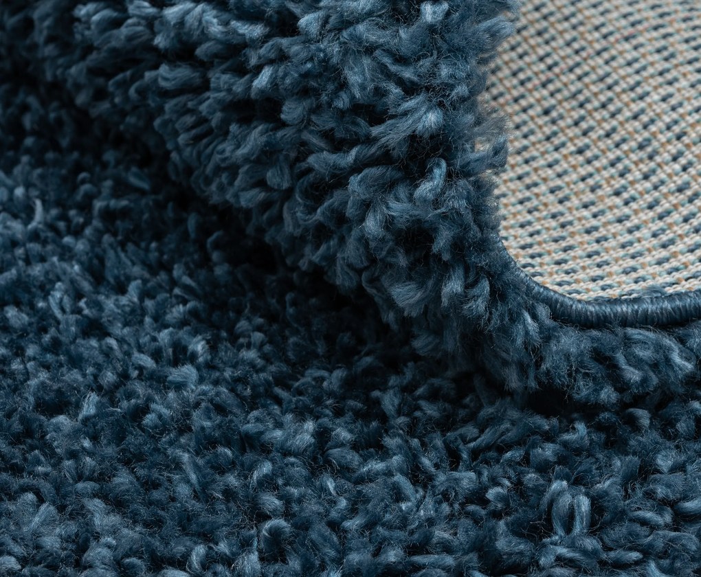 My Flair, Kusový koberec My Shaggy dunkelblau kruh, 150x150 (priemer) kruh, modrá, chodba / predsieň