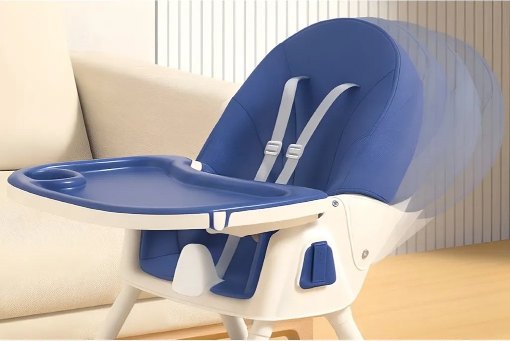 Stolička na kŕmenie KDK03 4v1 modrá + košík a kolieska ZDARMA