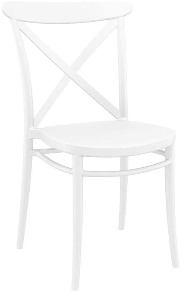 CROSS záhradná stolička bez podrúčok white