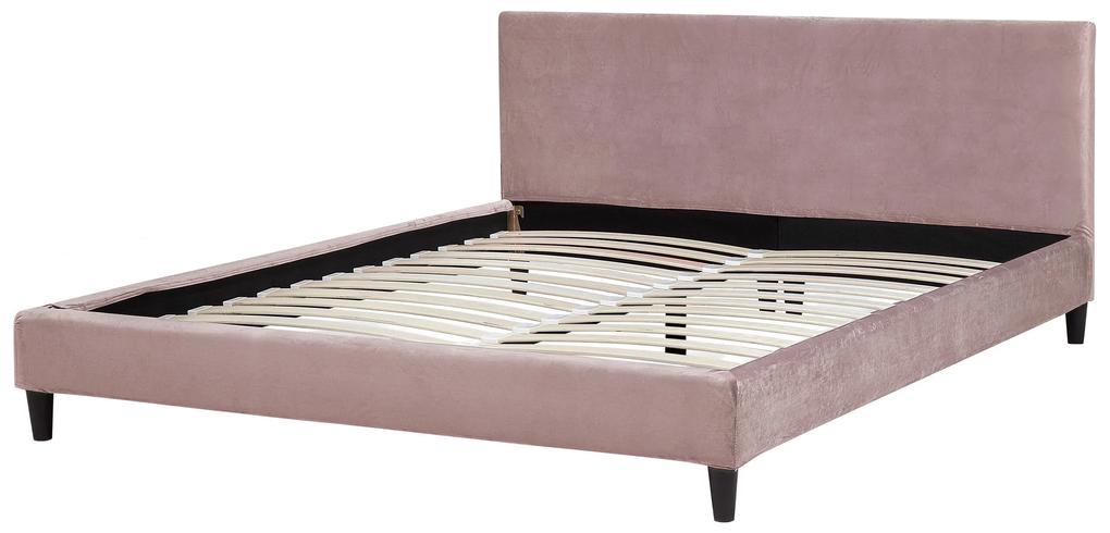 Zamatová posteľ 180 x 200 cm ružová FITOU Beliani