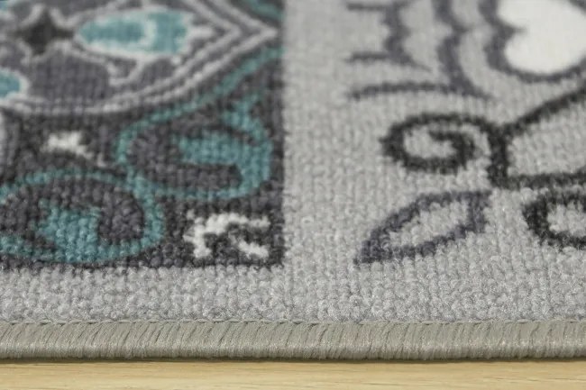 Protišmykový koberec/ behúň Patchwork tyrkysový