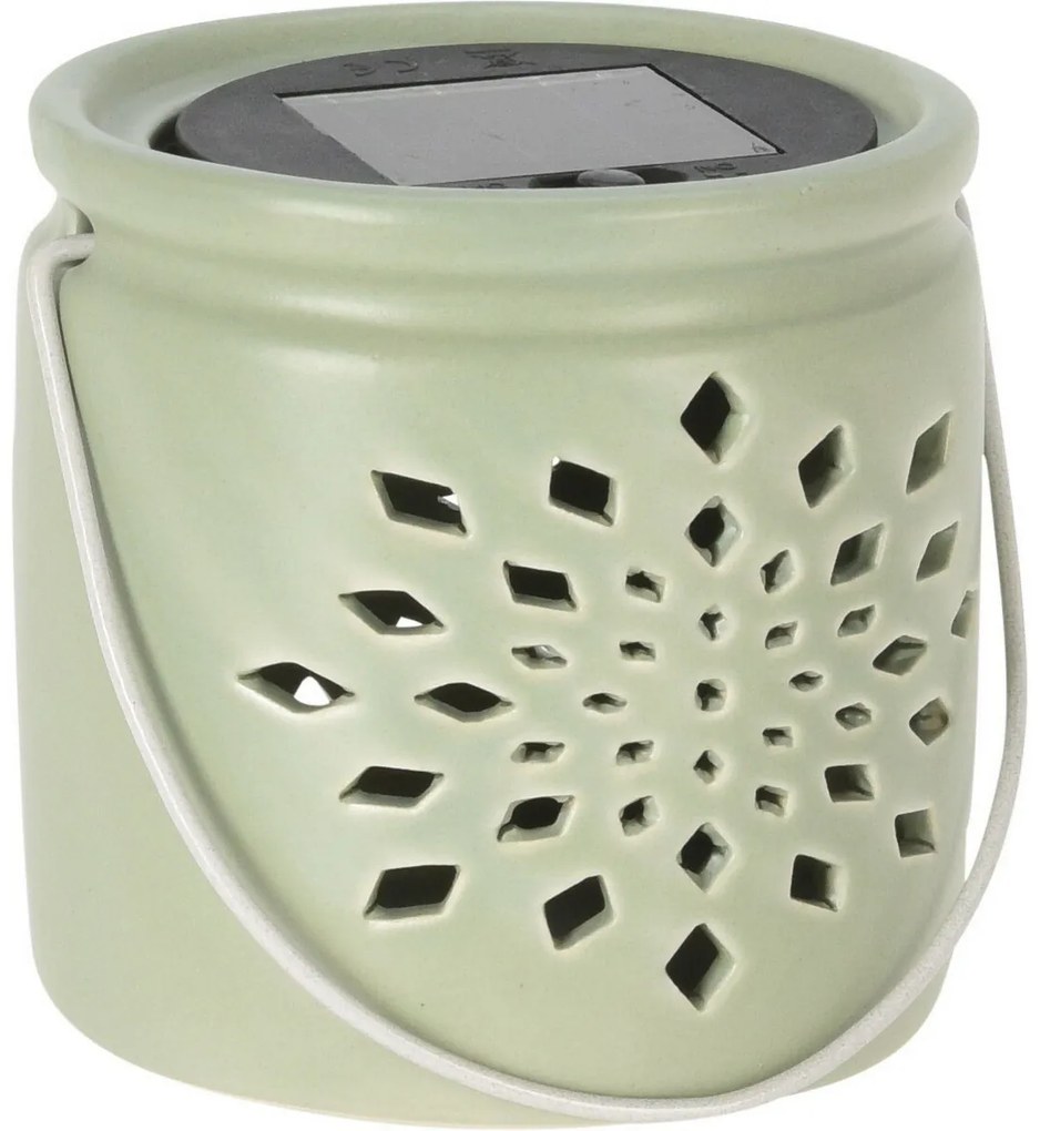 ,Solárny lampáš Darena zelená, 9,2 x 9 x 11 cm, porcelán